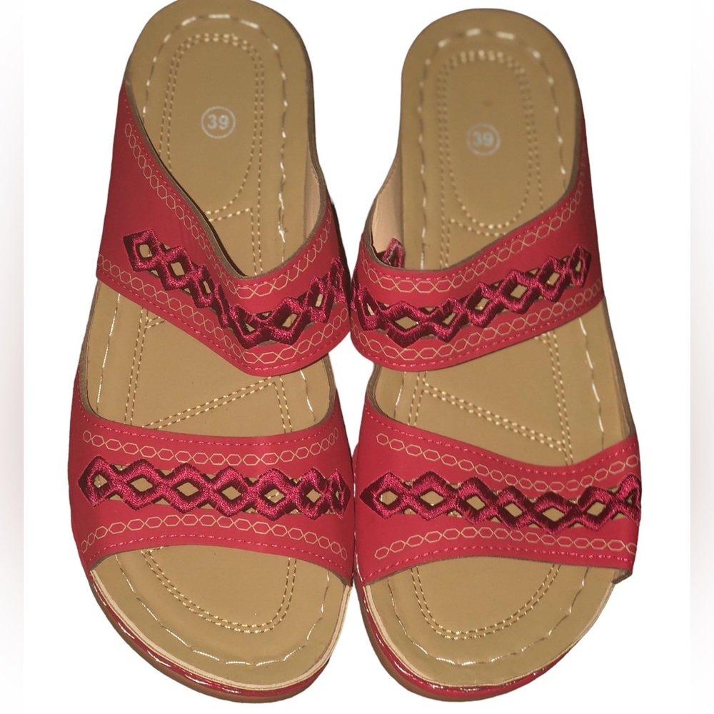 NWOT Red Slides Super Cute Size 38